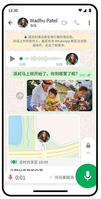 WhatsApp Web 示例界面